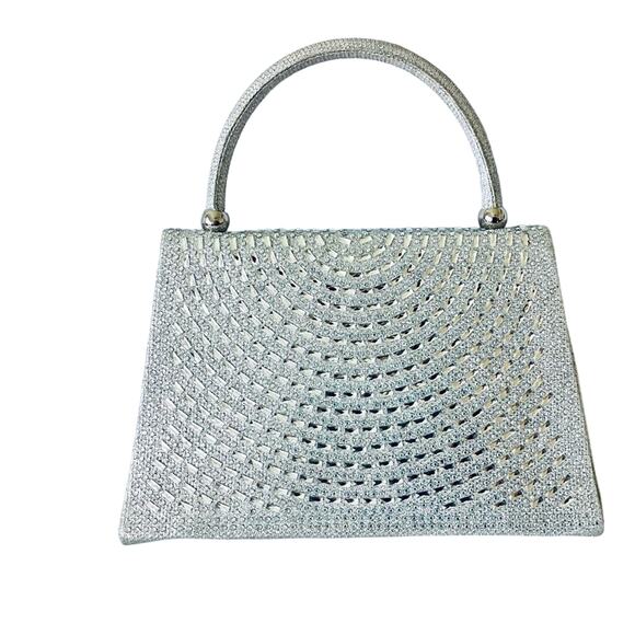 Silver Glitter Evening Clutch - Picture 3 of 7